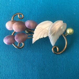 Seashell Faux Pearl and Goldtone Brooch